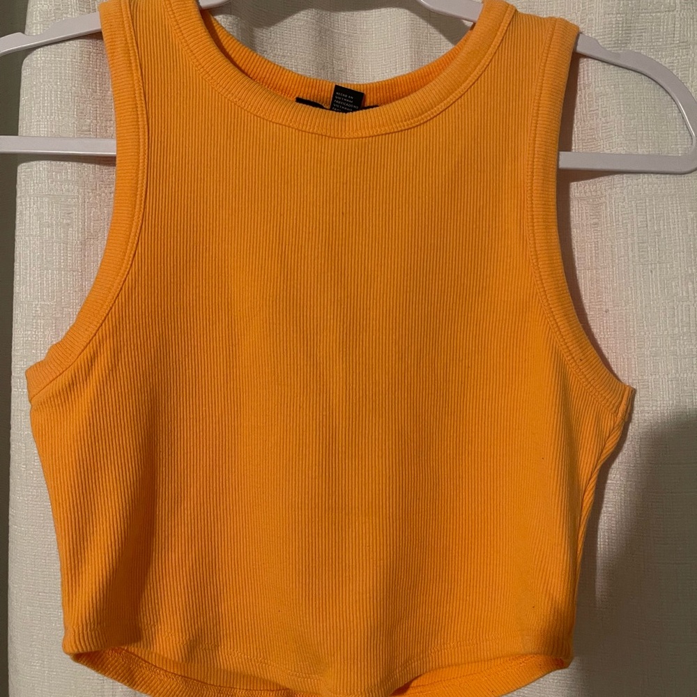 Forever 21 Vibrant Orange Ribbed Tank Top